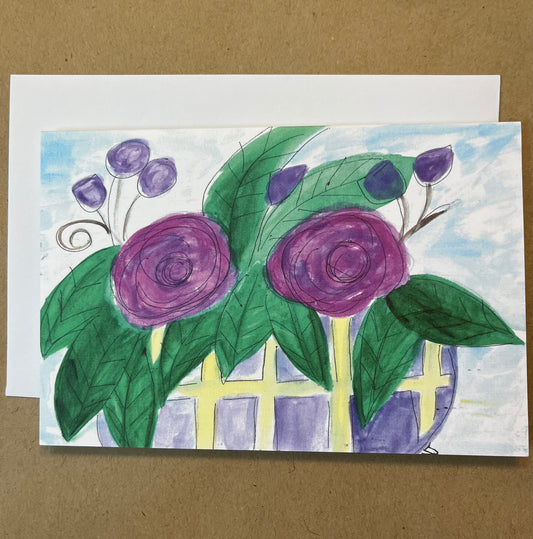 Purple Flowers Notecards